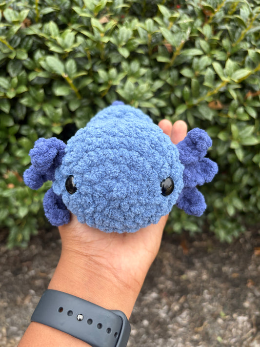 Denim Blue & Navy Blue Axolotl